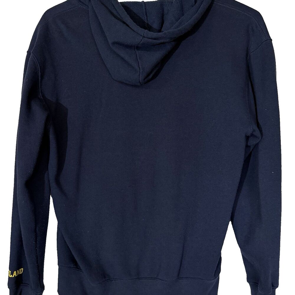 Hard Rock Cafe Cleveland Hoodie Mens Small Zip Logo Graphic Sweatshirt Blue - Picture 5 of 5